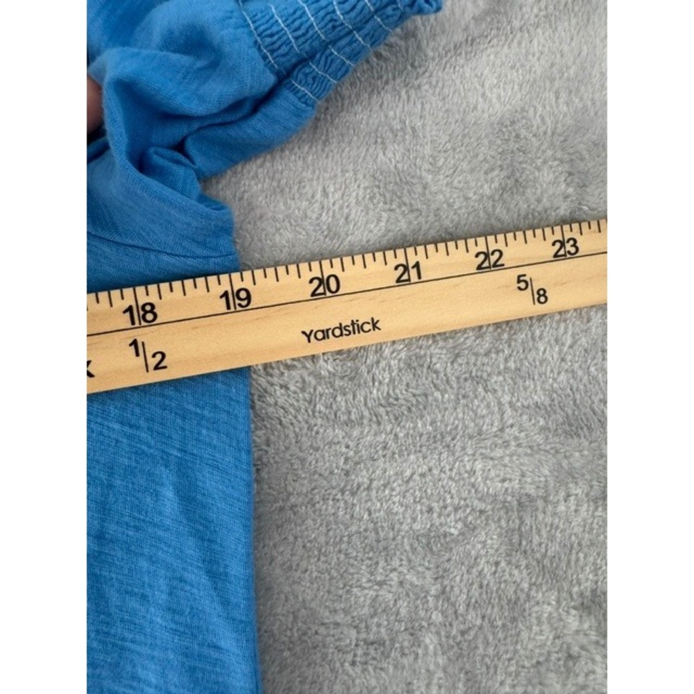 Nation Ltd Celine Puff Sleeve Pima Cotton Top Royal Blue Women's Large EUC - Picture 7 of 8
